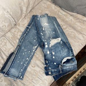 MNML sz 30 skinny paint splatter jeans